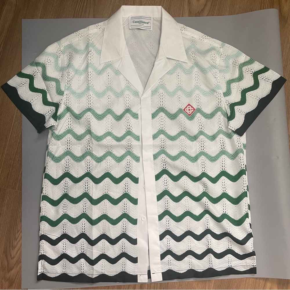 Casablanca Gradient Wave Texture Short-Sleeved Shirt